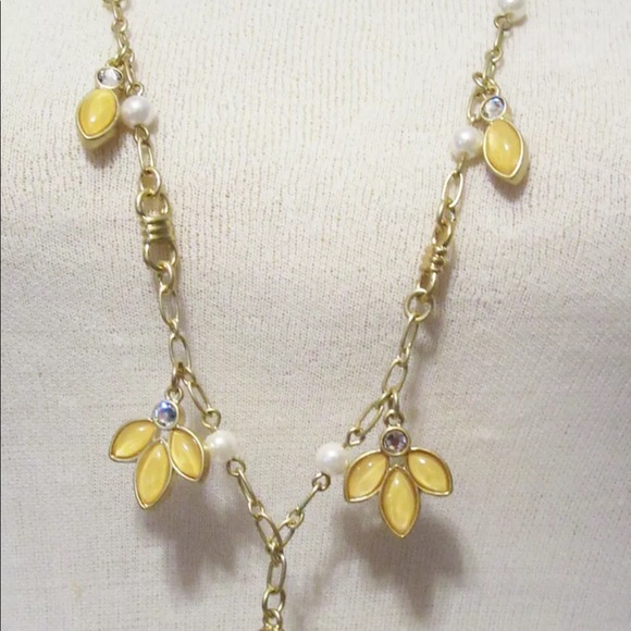 NWT Lia Sophia Lotus River Floral Long Necklace, Gold tone.  Unique & Gorgeous - Picture 4 of 7